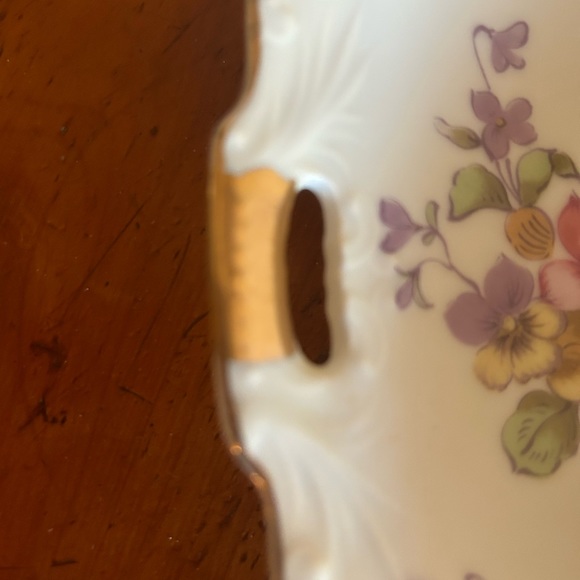 👀 HUGE SALE! VINTAGE LEFTON JAPAN BOUQUET/BUTTERFLIES 694 CAKE PLATE 9” - Picture 4 of 8